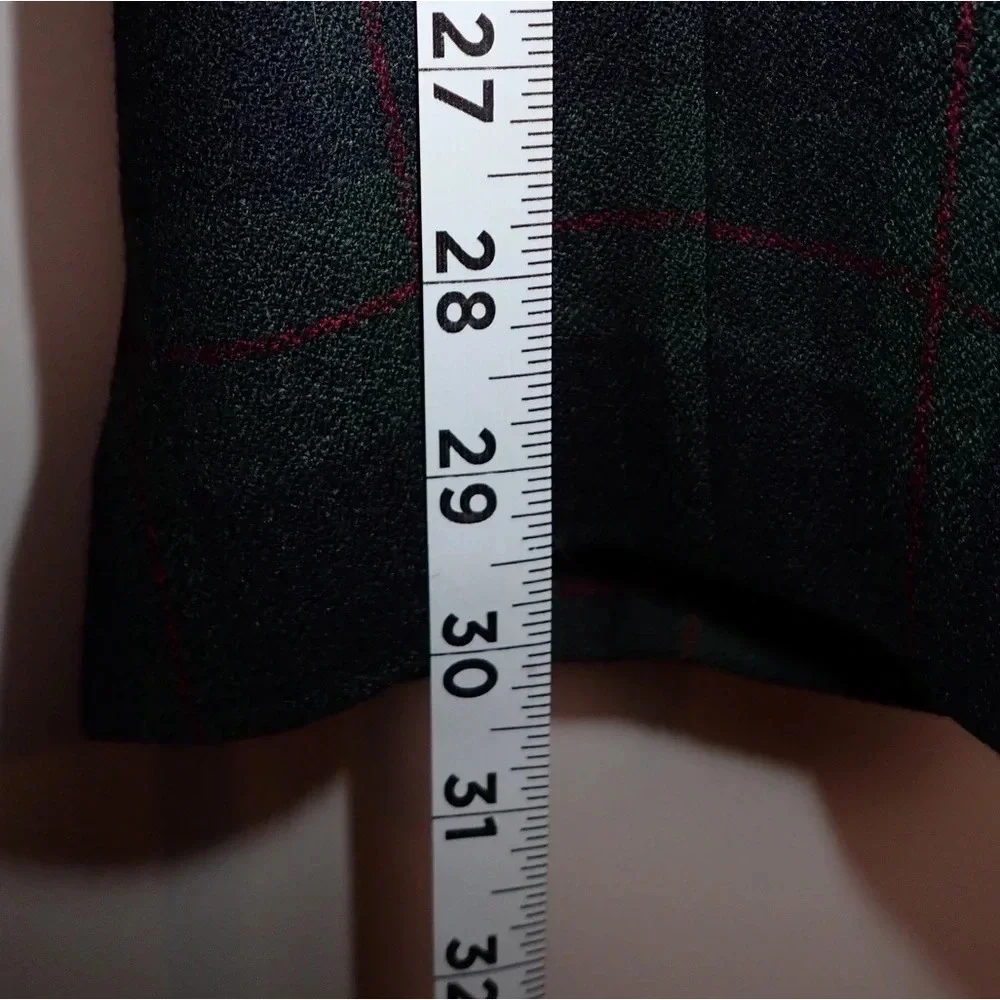 Vintage Savannah Plaid Green and Blue Wool High Waisted Pants 18